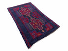 3' X 5' Vintage Handmade Tribal Wool Rug Balouchi Rug Afghan Rug Red Blue Nice - Jewel Rugs