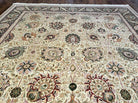 9' X 12' Vintage Handmade Chinese Oriental Wool Beige Rug - Jewel Rugs