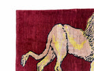 3 X 5 Handmade New Vintage Rug Quality Wool Lion Red Veggy Dyes Hand-Knotted - Jewel Rugs