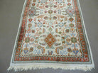 3' X 5' Vintage Handmade Romanian Floral Wool Rug Carpet Beige/ Ivory Nice - Jewel Rugs