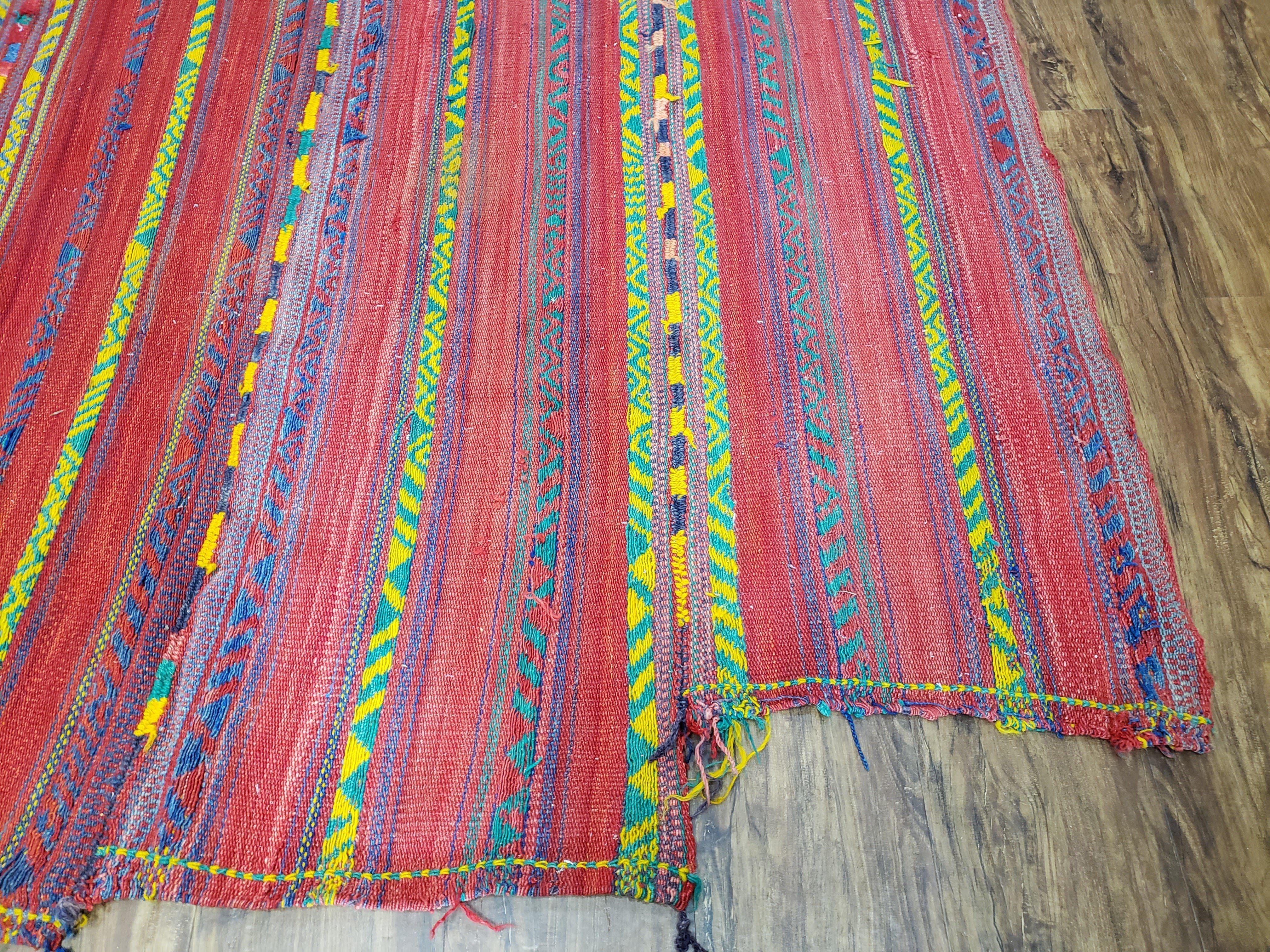 Vintage Turkish Jajim Kilim Flat Weave Rug with Colorful Stripes, Anatolian Kilim Rug, Jijim Cicim Carpet, 5x11 Boho Rug Multicolor, Unique - Jewel Rugs