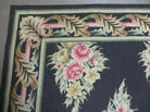 7' X 9' Handmade French Country Garden Needlepoint Rug Flat Weave Flowers # 825 - Jewel Rugs