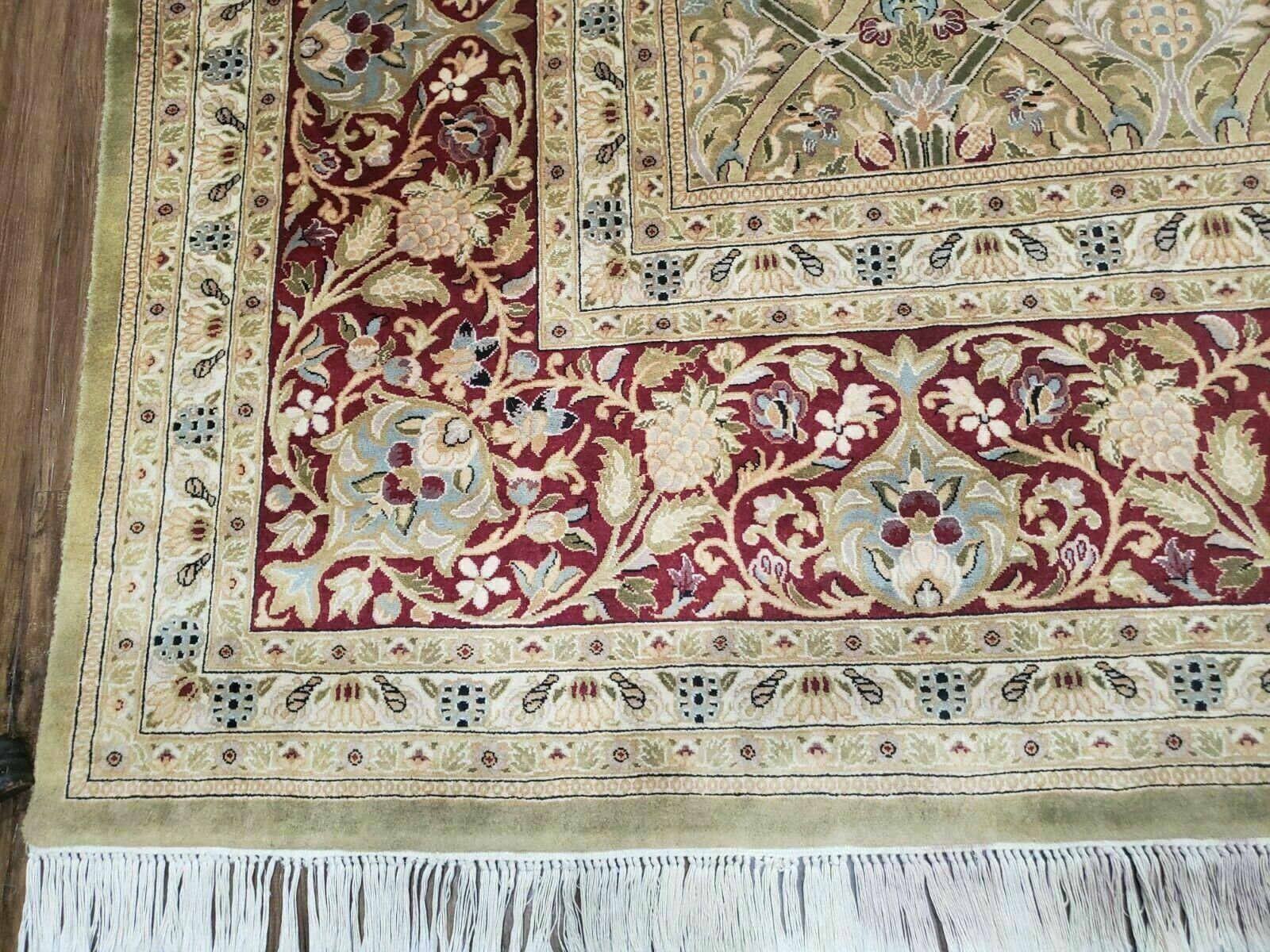 10' X 14' Magnificent Handmade Wool Rug Allover Transitional Goldish Green Wow - Jewel Rugs