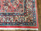 7' X 9' Handmade Knotted India Floral Wool Rug Hand Knotted Carpet Coral Red - Jewel Rugs