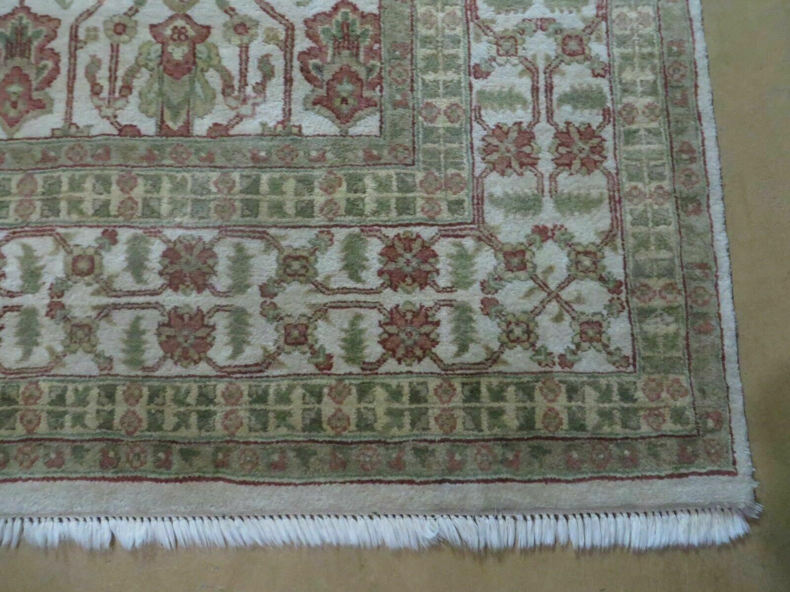 8' 5" X 12' Handmade India Agra Floral Oriental Wool Rug Tea Washed Carpet Nice - Jewel Rugs