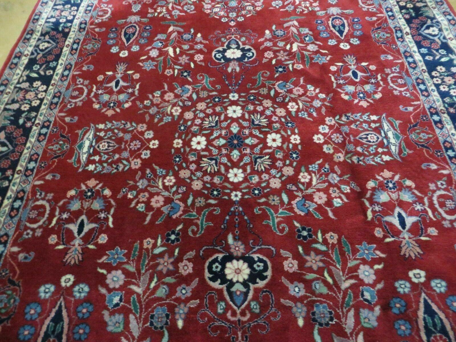 6' X 9' Handmade Indian Floral Oriental Wool Rug Hand Knotted Carpet Signed - Jewel Rugs