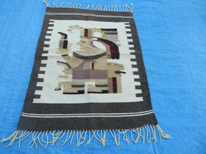 2' X 3' Vintage Handmade Latin American Mexican Wool Blanket Kilim Rug - Jewel Rugs