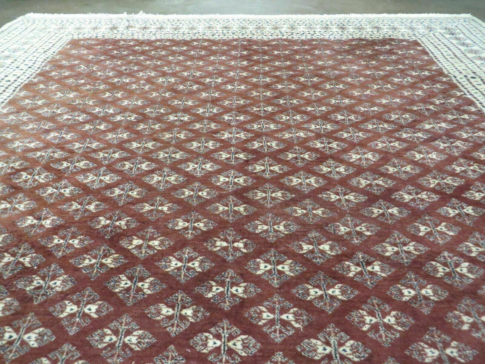 9' X 12' Vintage Handmade Fine Bokhara Turkoman Yamud Pakistan Wool Rug Nice - Jewel Rugs