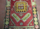 21" X 37" Antique Handmade Turkish Oushak Oshak Yastik Wool Rug Mat Turkey Nice - Jewel Rugs