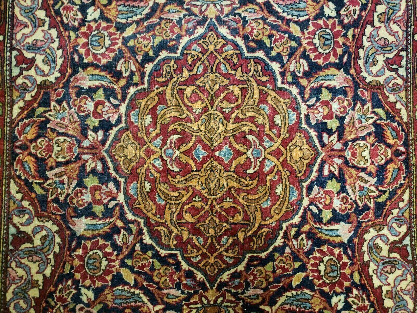 2' 5 X 3' 2" Antique Handmade Floral Oriental Wool Area Rug Vegetable Dyes Red - Jewel Rugs