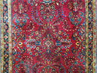 Antique Persian Sarouk Rug, Red, Allover Floral Pattern, Hand-Knotted, Wool, 3'4" x 4'11" - Jewel Rugs