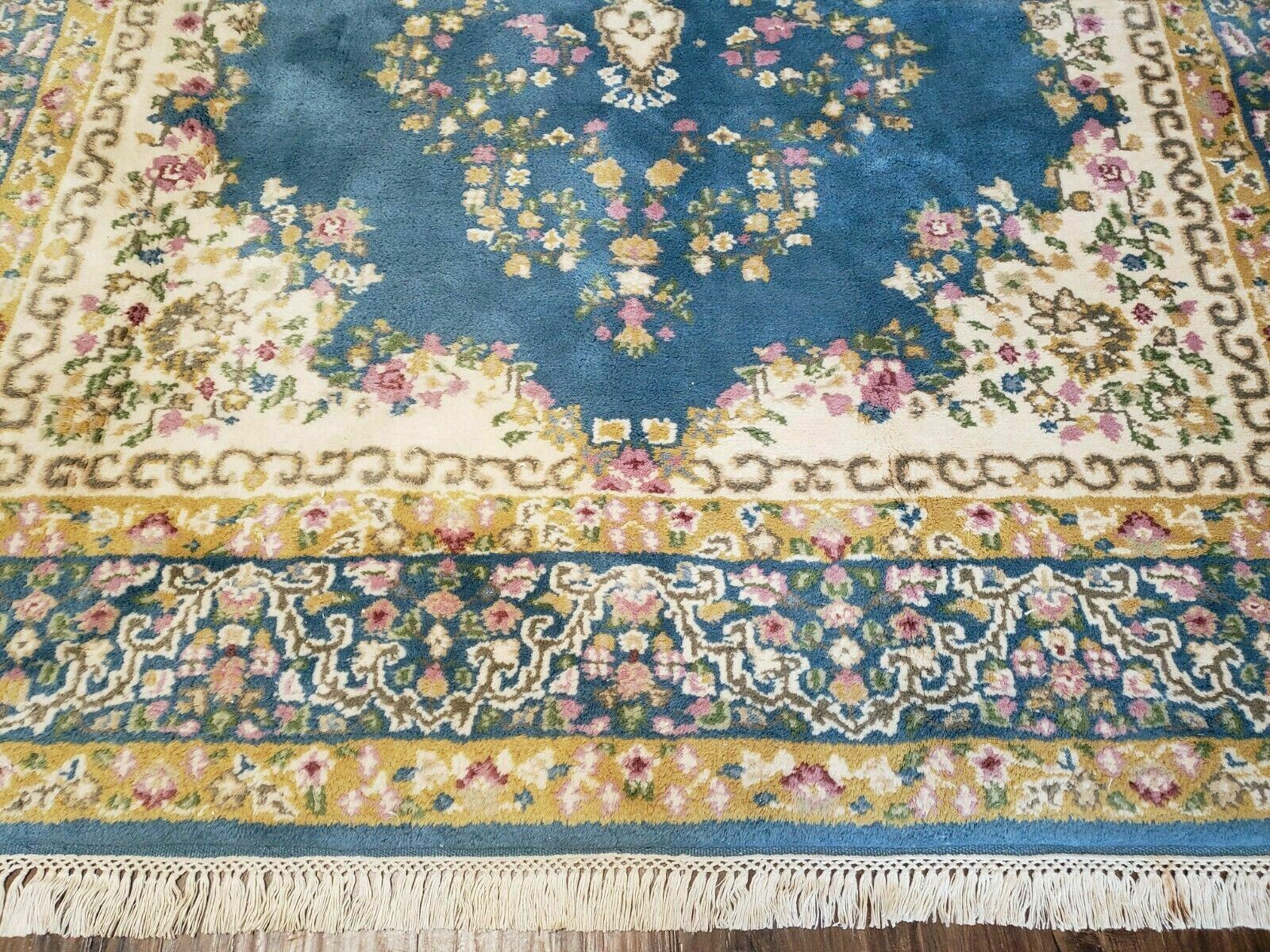 6' X 9' Handmade India Open Field Kirman Wool Rug Carpet Medallion Nice - Jewel Rugs