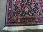 2' 5" X 15' 5" Vintage Dark Blue Indian Floral Handmade Wool Long Runner Rug Wow - Jewel Rugs