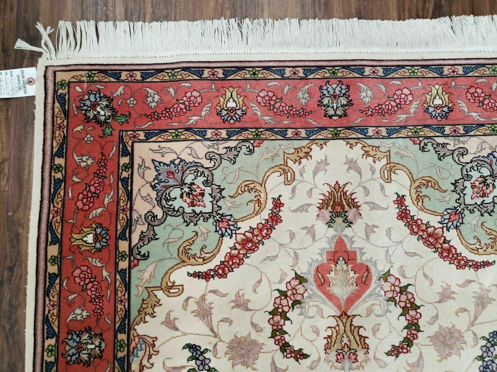 3' 4" X 5' Vintage Handmade Ultra Fine Floral Oriental Turkish Rug Carpet Wow - Jewel Rugs