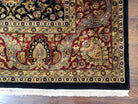 Large Indo Persian Oriental Rug 10x13.7, Wool Hand-Knotted Midnight Blue Red Allover Floral Indian Carpet, 10x13 - 10x14 Living Room Rug - Jewel Rugs