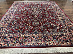 Karastan Rug Red Sarouk 8' 8" x 10' 6", Original Karastan Collection #785 700 Series, Vintage Wool Karastan Carpet, Room Sized Karastan Rug - Jewel Rugs