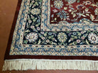 8' X 10' Handmade India Agra Larastan Wool Rug Floral Hand Knotted Red Beauty - Jewel Rugs