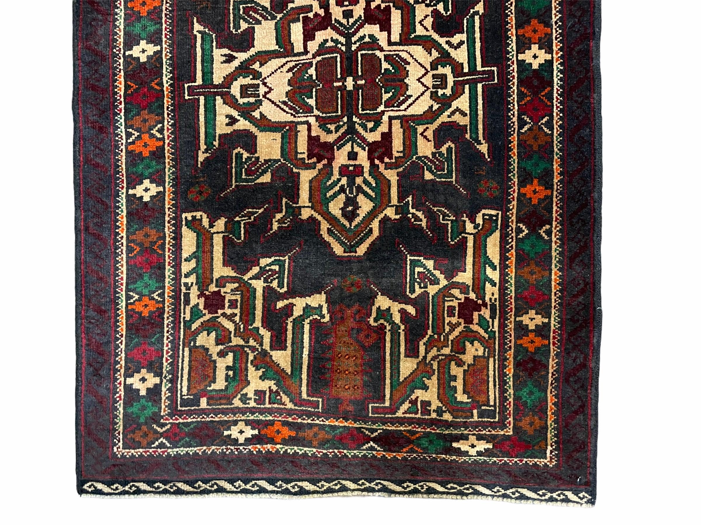 3x5 New Vintage Handmade Hand-Knotted Wool Rug Tribal Turkoman Balouch Boho Rug - Jewel Rugs