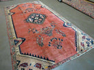 5' X 9' Antique Handmade India Floral Oriental Wool Rug Vegetable Dye Red Nice - Jewel Rugs