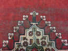 4' X 6' Antique Handmade India Geometric Oriental Wool Rug Red Vegetable Dyes - Jewel Rugs