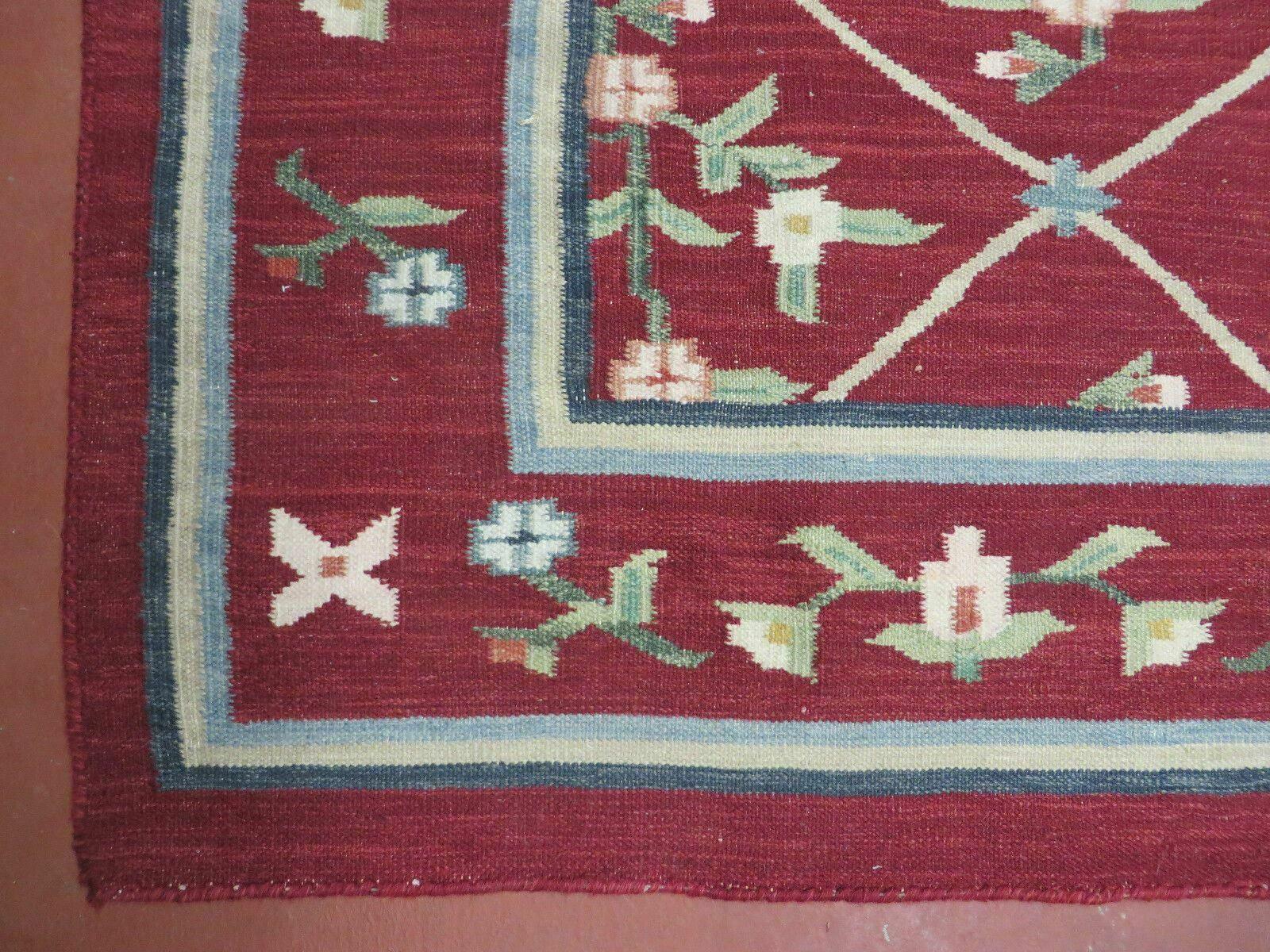 5' X 8' Vintage European Kilim Hand Made Flat Weave Wool Rug Veg Dyes Nice - Jewel Rugs