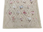 Beige Needlepoint Rug 6x9, Flatweave Aubusson Carpet, Flowers, Pretty, Hand-Knotted, French European Design, Wool, Handmade, New - Jewel Rugs