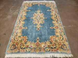 3' X 5' Handmade Royal Kirman Wool Area Rug Hand Knotted Carpet Ivory/ Beige - Jewel Rugs
