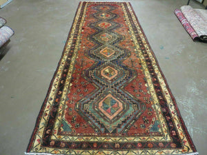 3' 6" X 10' Antique Handmade Turkish Wool Runner Rug Nice - Jewel Rugs