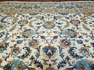 11' X 14' Antique Handmade Indian Wool Rug Ivory Beige Blue Tan Organic - Jewel Rugs