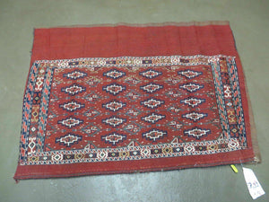 45" X 32" Antique Handmade Bokhara Turkoman Yomud Chuval Wool Rug Soumak NICE - Jewel Rugs