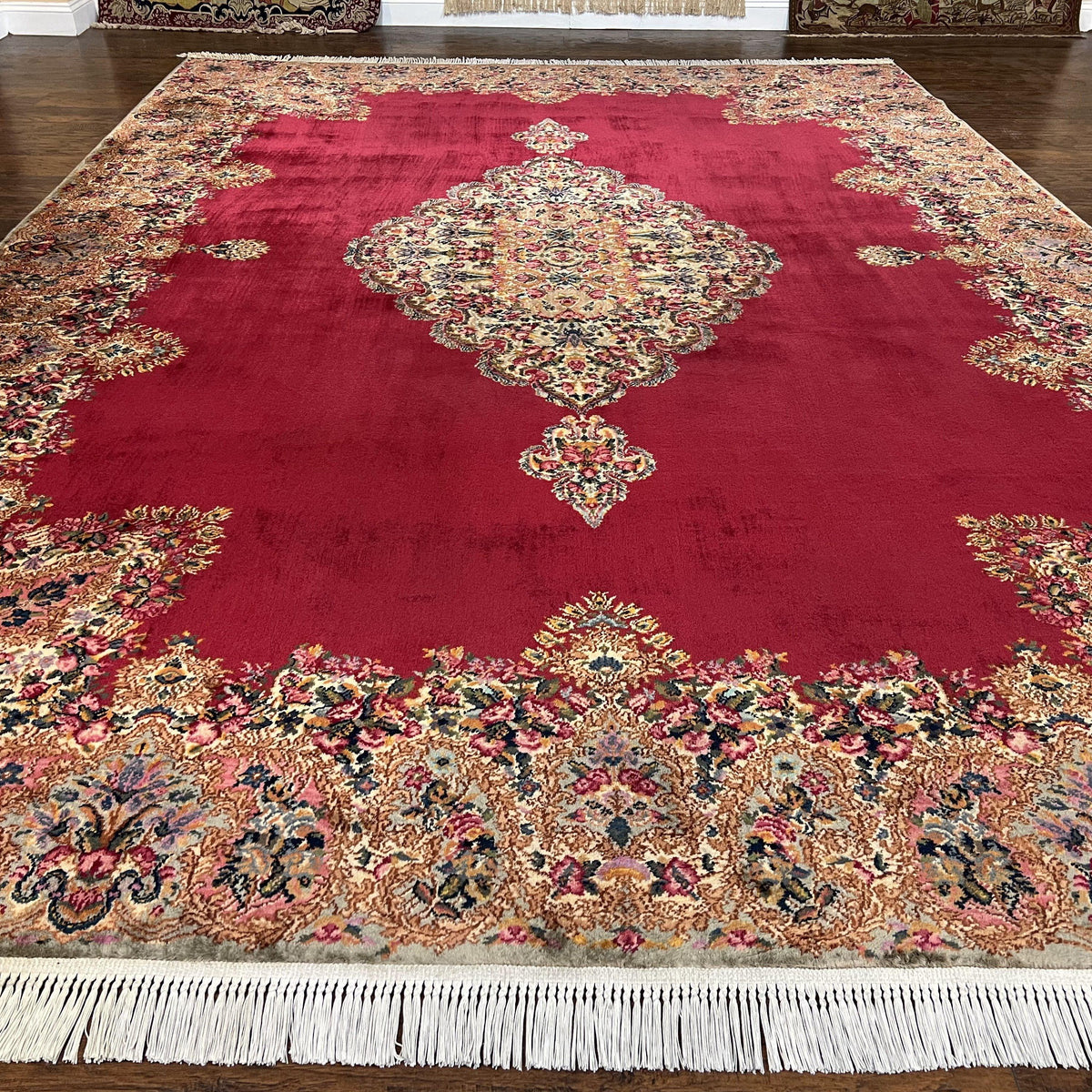 10x14 Karastan Rug Red Medallion Kirman #762, Wool Karastan Carpet, Vi ...
