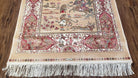 Silk Rug Hunting Design, Silk Oriental Carpet, Persian Design, Tan, 3x5 Rug, Very Detailed, Bamboo Silk, New, Accent Rug, 2' 8" x 4' 11" - Jewel Rugs