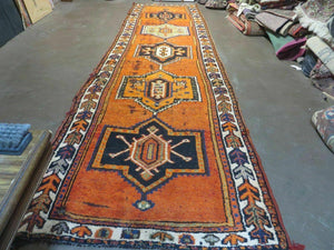 4' 6"X 16' 6" Antique Handmade India Geometric Wool Rug Tribal Veg Dye Nice - Jewel Rugs