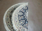 4' Handmade Ultra Fine India Floral Wool Rug Carpet Round Silk Accents Nice - Jewel Rugs