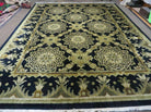 9' X 12' Modern Handmade Tibetan Nepal Wool Rug Savonnerie Design Gold Nice Wow - Jewel Rugs