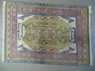 2' 7" X 3' 7" Vintage Handmade Turkish Geometric Oriental Silk Mat Rug Nice - Jewel Rugs