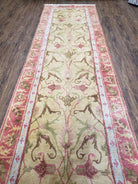 Vintage Nepalese Runner Rug 3 x 11.9, Wool Hand-Knotted Hallway Carpet, Gold & Red Nepali Tibetan Runner 3 x 12 Soft Pile Kitchen Carpet - Jewel Rugs