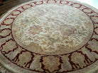 7' Vintage Round Handmade Indian Agra Wool Rug Tea Washed Veg Dyes Nice - Jewel Rugs