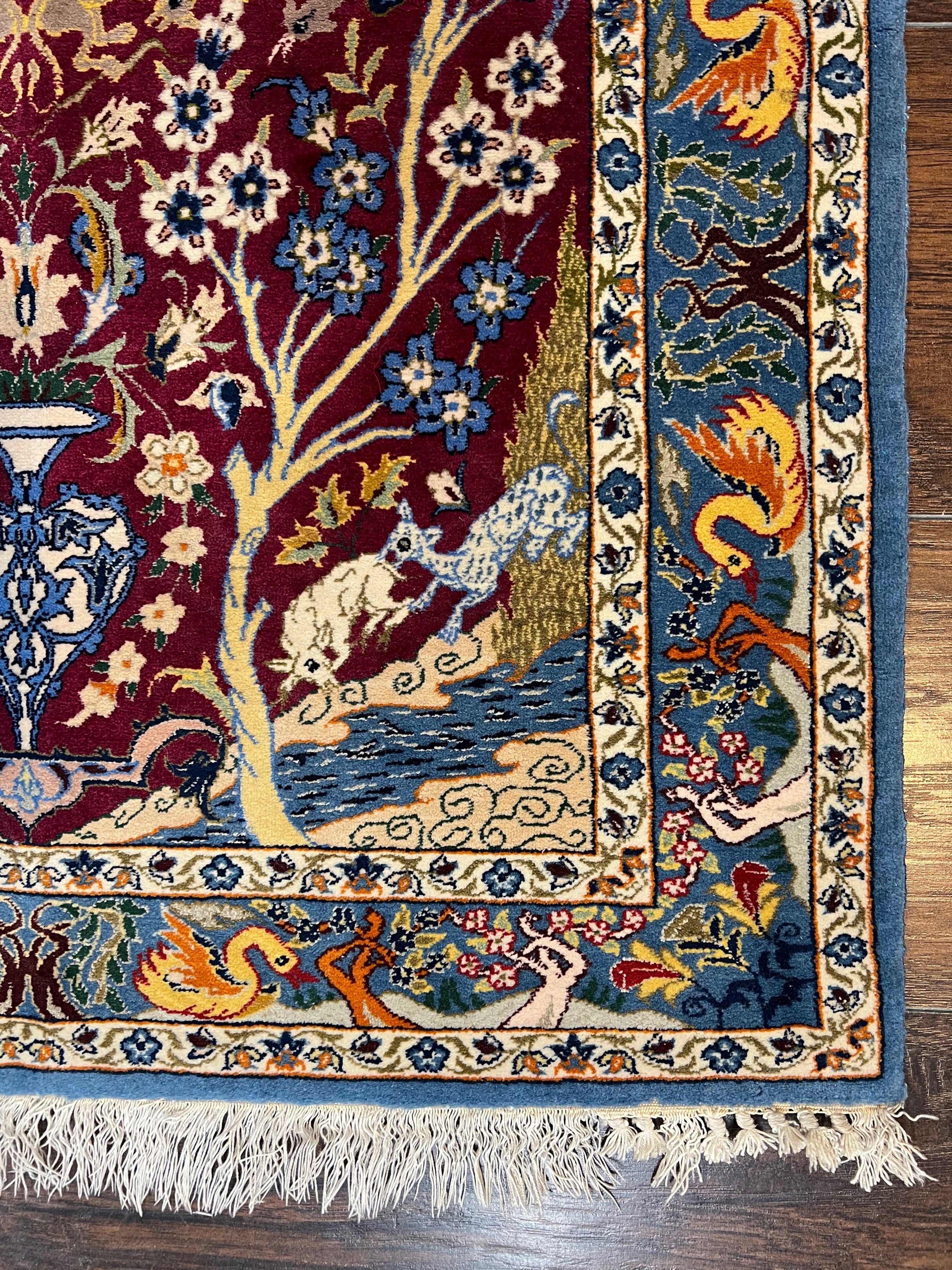 Small Persian Isfahan Tree of Life Rug 2x3 - Kork Wool, Silk - Jewel Rugs