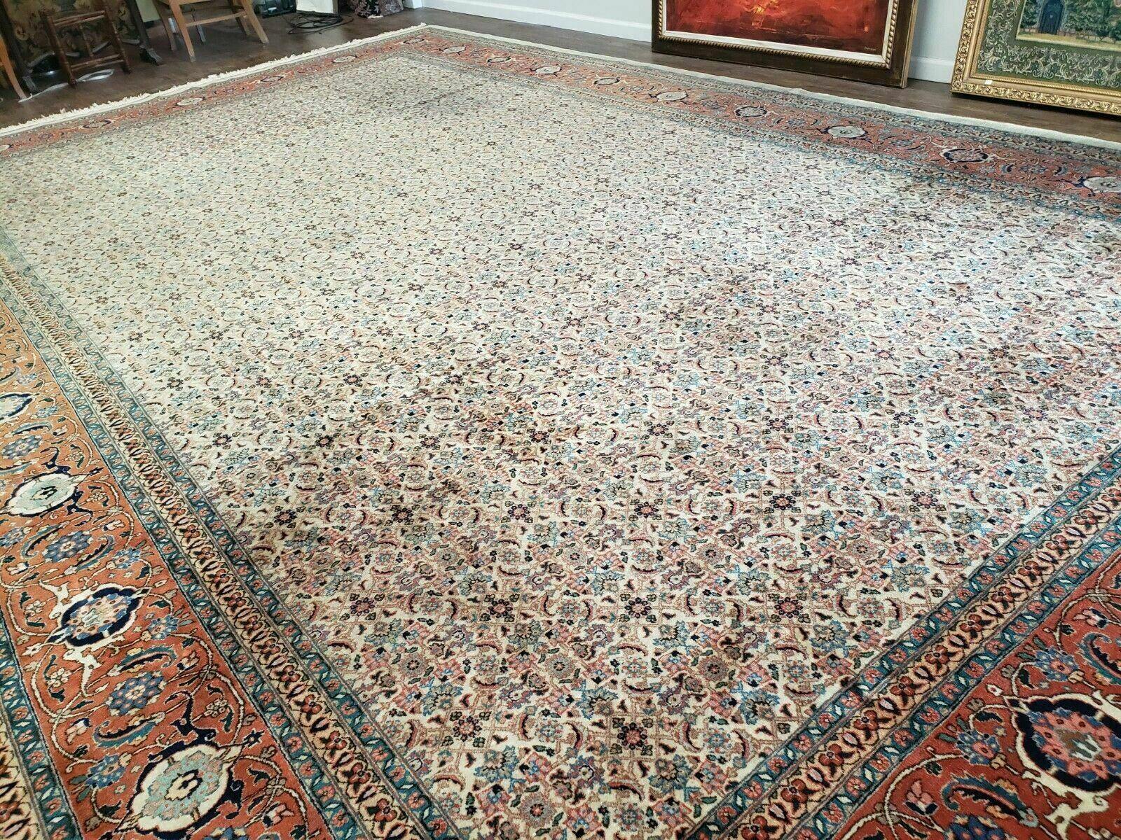 11' X 18' One-of-a-Kind Pakistan Hand-Knotted Wool Rug IVORY Nice Handmade - Jewel Rugs