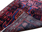 4 X 6 Antique Handmade Wool Tribal Hand-Knotted Rug Geometric Blue Red Veg Dyes - Jewel Rugs