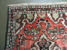 2' 8" X 10' 5" Antique Handmade India Floral Wool Runner Rug Rusted Red # 125 - Jewel Rugs