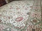 12' X 15' One-of-a-Kind Indian Hand-Knotted Wool Rug Hand Made Floral Ivory Nice - Jewel Rugs