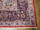 Persian Kashan Rug 10x14 Oriental Carpet 10 x 14, Floral Medallion, Authentic Hand Knotted Rug, Red Blue, High Quality, Vintage Antique Rug, - Jewel Rugs