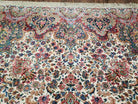 8' 8" X 12' Karastan Made Floral Kirman # 742 Wool Rug American Ivory/Beige Nice - Jewel Rugs