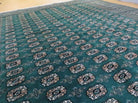 10' X 12' Handmade Pakistani Bokhara Turkoman Dark Green Wool Rug - Jewel Rugs