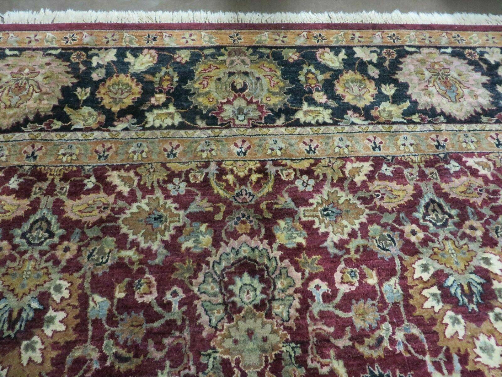 10' X 14' Vintage Handmade Indian Agra Wool Rug - Jewel Rugs