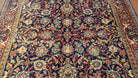 Vintage Persian Kashan Rug, Hand-Knotted, Wool, Dark Blue and Dark Red, 4' 4" x 6' 9" - Jewel Rugs