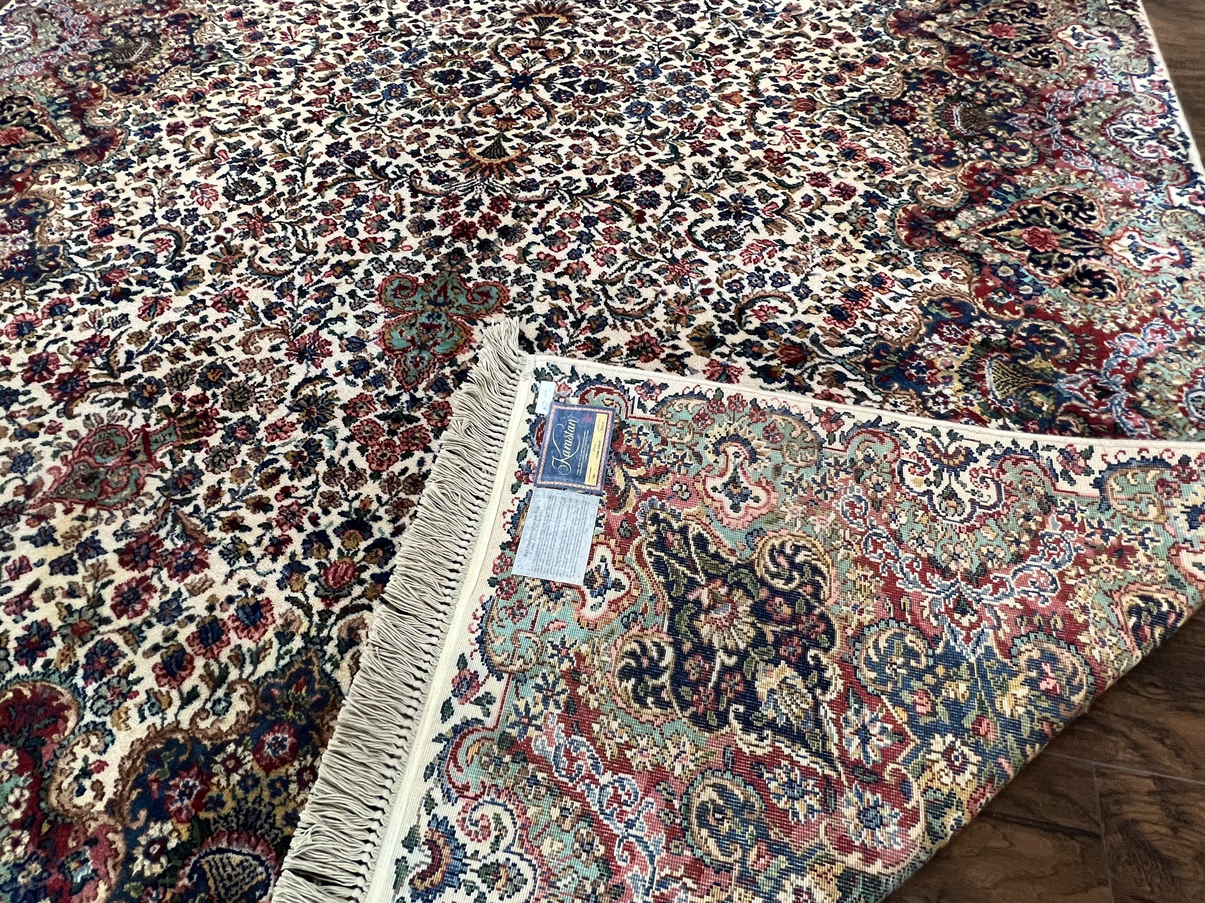 Karastan Kirman Rug, Karastan Floral Kirman #742, Wool Karastan Carpet, Vintage Karastan Area Rug, Original Karastan Rug, Large, 8'8" x 12' - Jewel Rugs