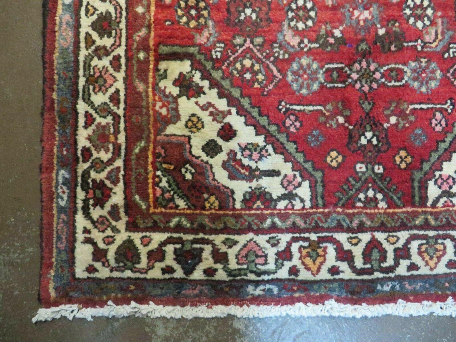 3'4" X 9'5" Vintage Handmade India Floral Oriental Wool Runner Rug # 116 Nice - Jewel Rugs